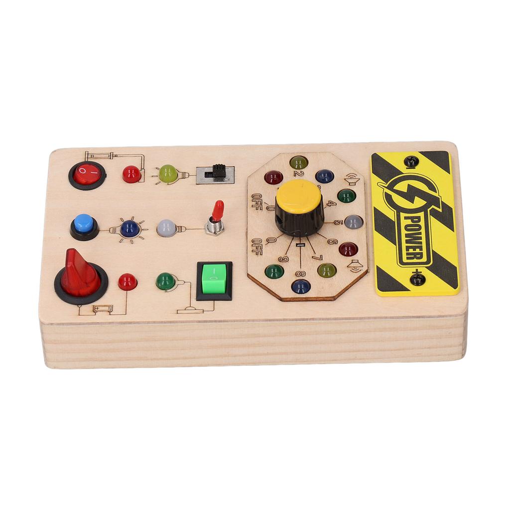 Wooden Board with LED Light Switches Voice Broadcast Hand Eye Coordination Sensory Toys Light
