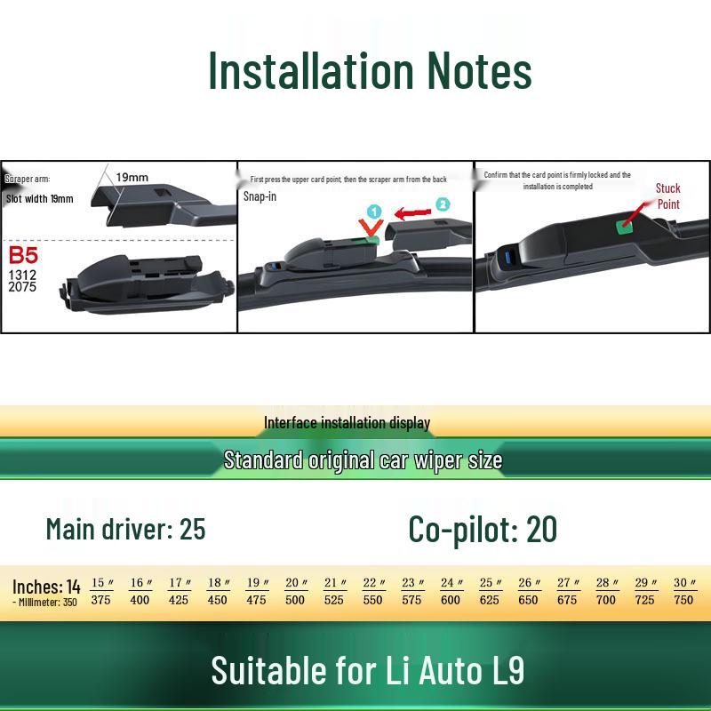 Li Auto L9 Car Frameless Silent Windshield Wiper Blade