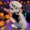 Decorazione Festiva di Halloween Costume Scheletro di Dinosauro, Maschera Cranio 3D di Spinosauro e Spina Dorsale, Costume Peluche Spettrale con Cappuccio per