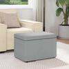 Stool Light Grey 61 X 41 X 40 Cm Fabric and Particleboard