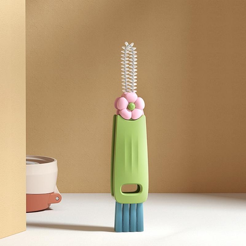 User friendly Cup Lid Cleaner 3 Way Design Scraping Scrubbing Wiping Kitchenwares Plastic Tool
