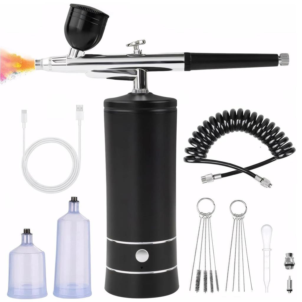 SUOKOMR USB Rechargeable Delta Compact and Airbrush Set with Airbrush Compressor and Dual Action Rechargeable Airbrush for Model and Includes Japanese