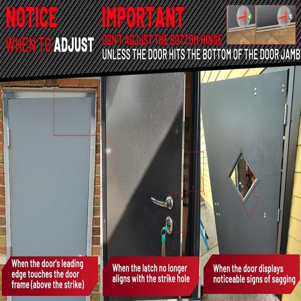 Hinge Adjustment Tool Heavy Duty Steel Hinge Bender Wrench with AntiSlip Grip for .180 Gauge