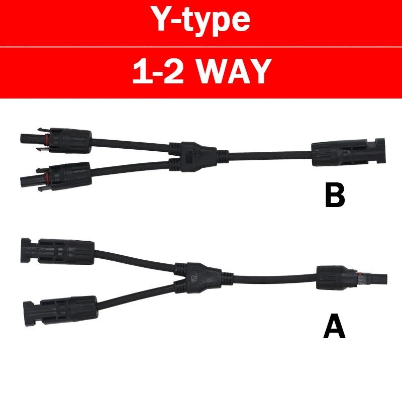 1/5/20/100Set PV Solar Connector  Photovoltaic Male Female Plug Waterproof 3 4 5 Way Y-Type 1 In 2/3/4 Out Solar Kits System