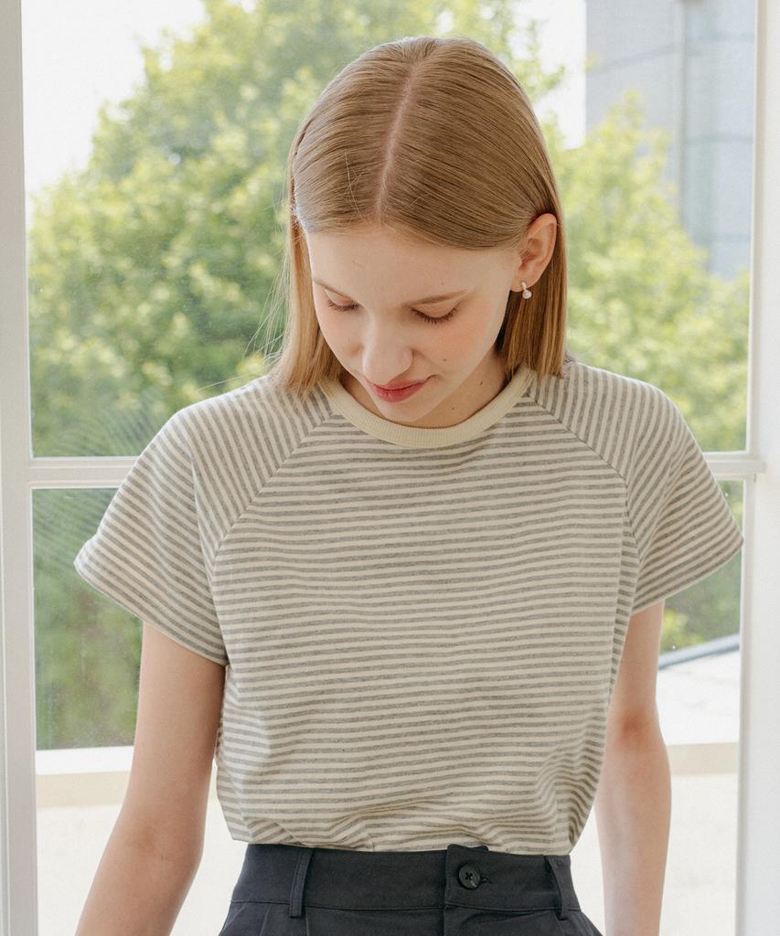 YUPPE Wrap Stripe T-Shirt_Gray