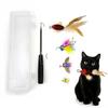 Cat Toy Set with Storage Box, Extendable Rod + 4 Interchangeable Heads, Catnip with Nishikigoi & Ribbon, Insect, Winged Cat Toy, Indoor Cat Play