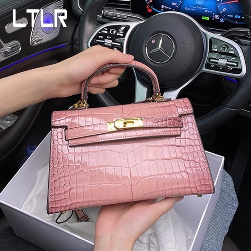 Женская сумка Гуанчжоу Нишевая сумка Келли с узором под крокодила Новая модная высококлассная сумка-тоут Сумка через плечо Простая