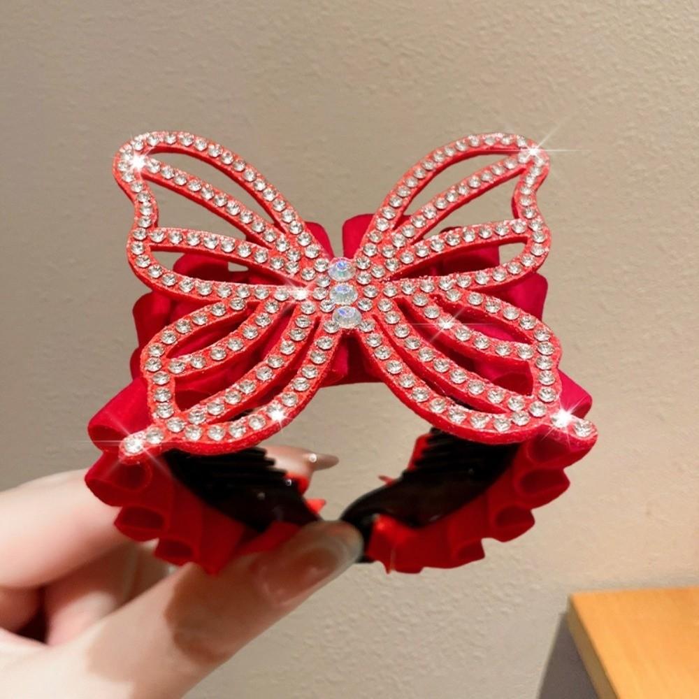 High Ponytail Fixed Artifact Children's New Year Crown Pearl Hair Clip Crab Women/Kids