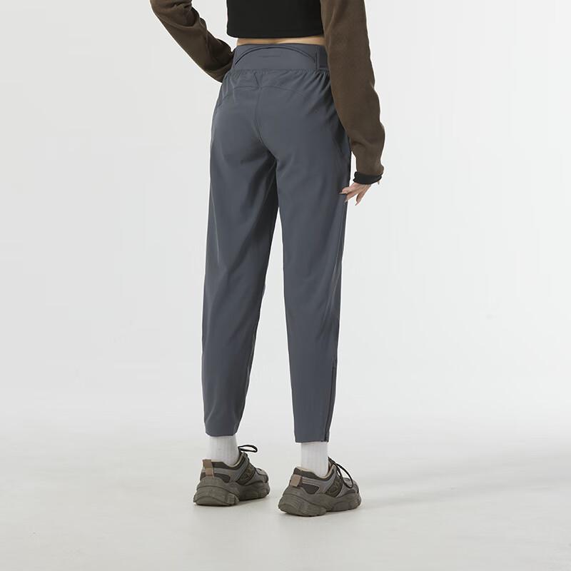 Under Armour Solid Color Running Fitness Training Tapered Woven Pants Women Pants Dark-Gray 1377042-025