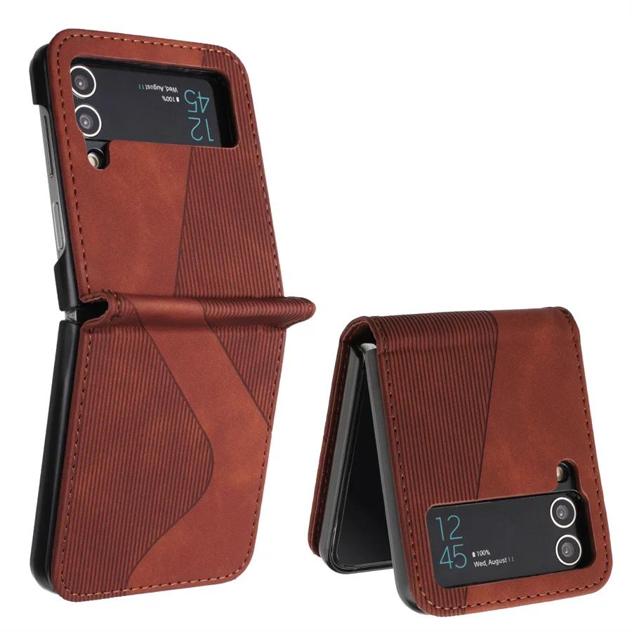 Luxury Case For Samsung Z Flip 4 5 6 Flip3 5G Leather Armor Back Cover For Samsung Galaxy Z Flip 7 FE Case Z Flip 3 5 6 7 Funda