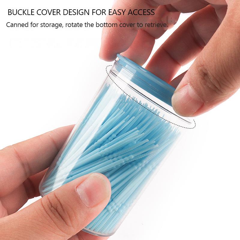 300/Pcs Toothpick Brush Plastic Toothpick Double Head Disposable Household Interdental Brush Teeth Picking Dental Floss
