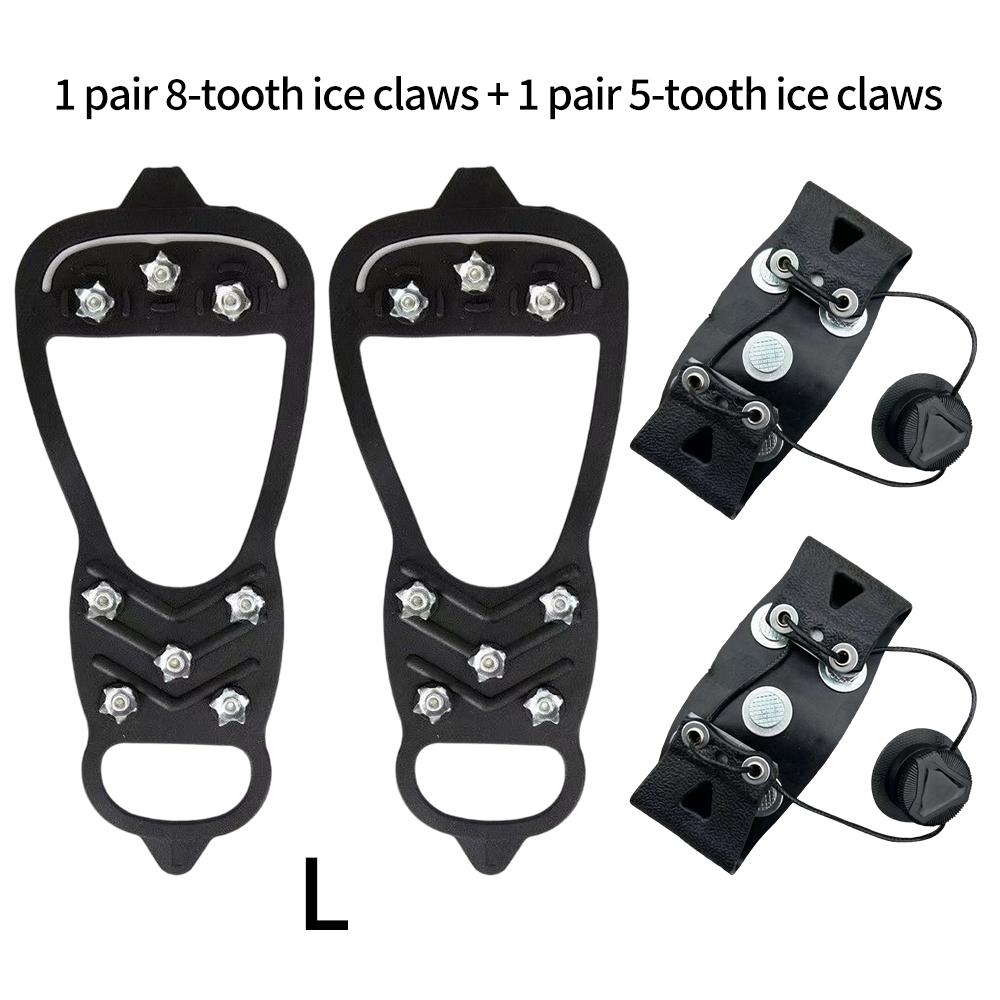 5/8 Teeth Ice Gripper Spike for Outdoor Shoe Covers Winter Anti-Slip Hiking Mountain Climbing Equipment Camping Accessories