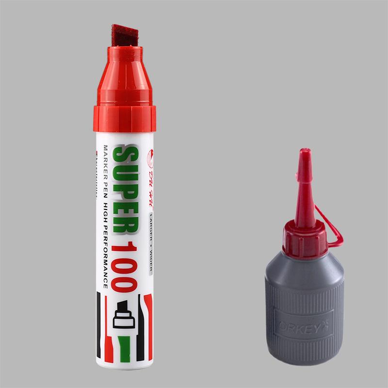 Pennarello Jumbo Impermeabile e Resistente all'Olio - Punta Extra Spessa, Inalterabile, Rosso/Blu/Nero