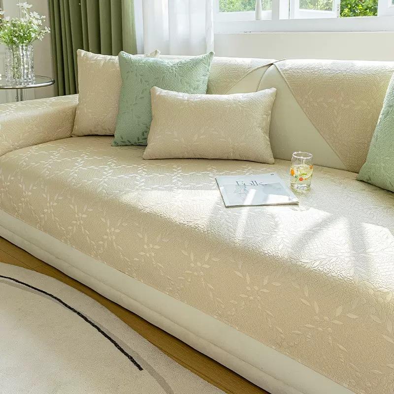 Einfarbiger Sofabezug, rutschfester, hochpräziser Jacquard-Sofahandtuch-Kissenbezug für Wohnzimmer-Sofa-Schonbezüge, Couchbezüge