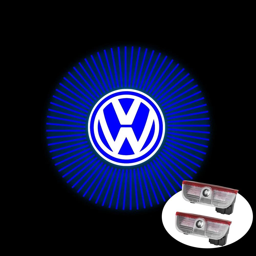 New 2026 2/4PC Car Door Logo Welcome Light LED Laser Projector For Volkswagen VW Golf Variant B8 New Passat Touareg Phideon Tiguan CC Eos