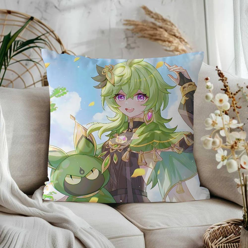 Collei Genshin Impact 45*45cm Cushion Cover Pillow Cover Decor Pillowcase Home Pillowcase For Couch Pillow