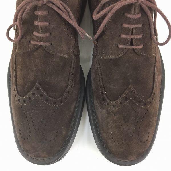 LLOYD IRVING Made In Germany Suede Leather Wingtip Business Shoes Brown Size 9F 27.5 Men's(USED)