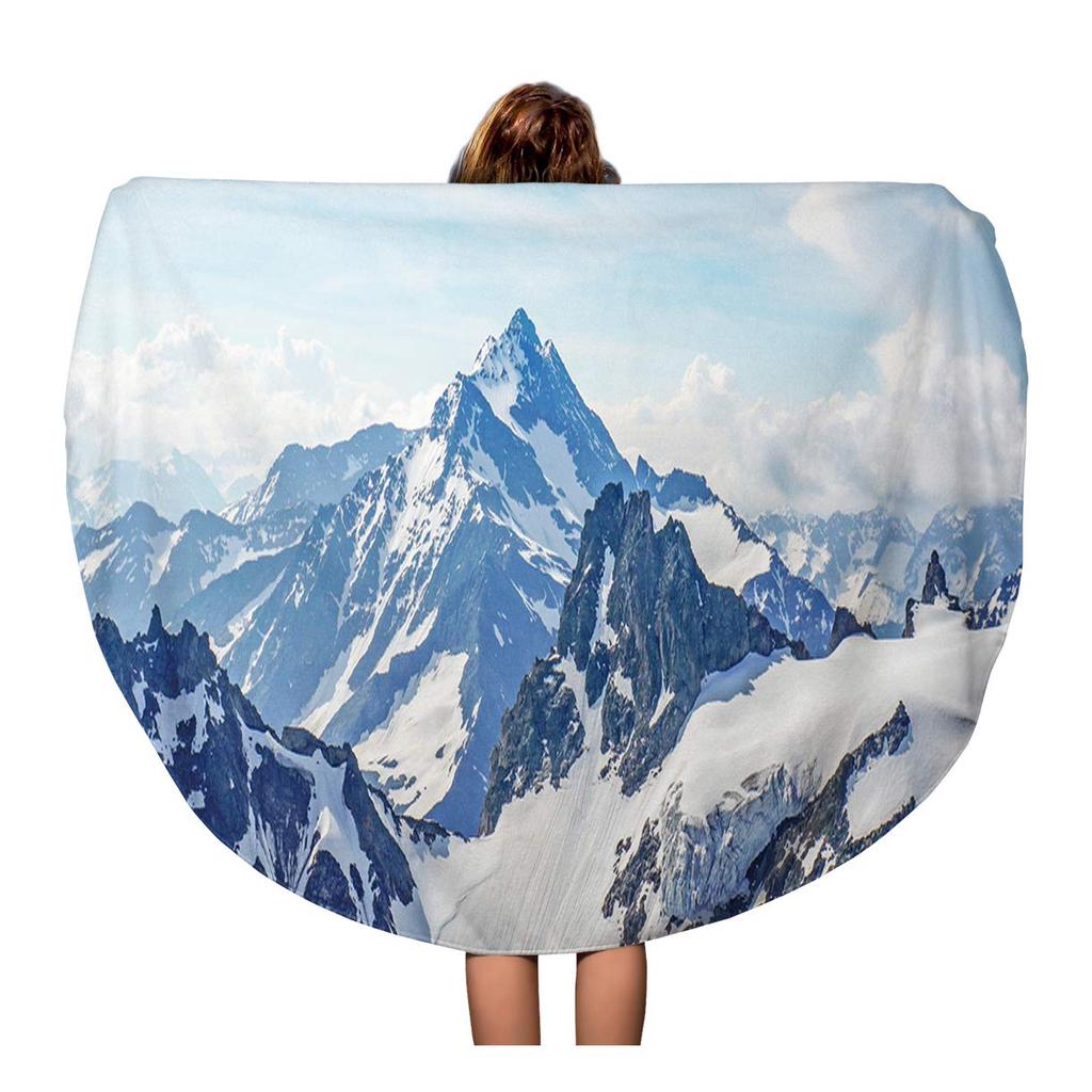Buy 60inch/150cm Round Beach Towel Blanket Green Mountain The Alps from