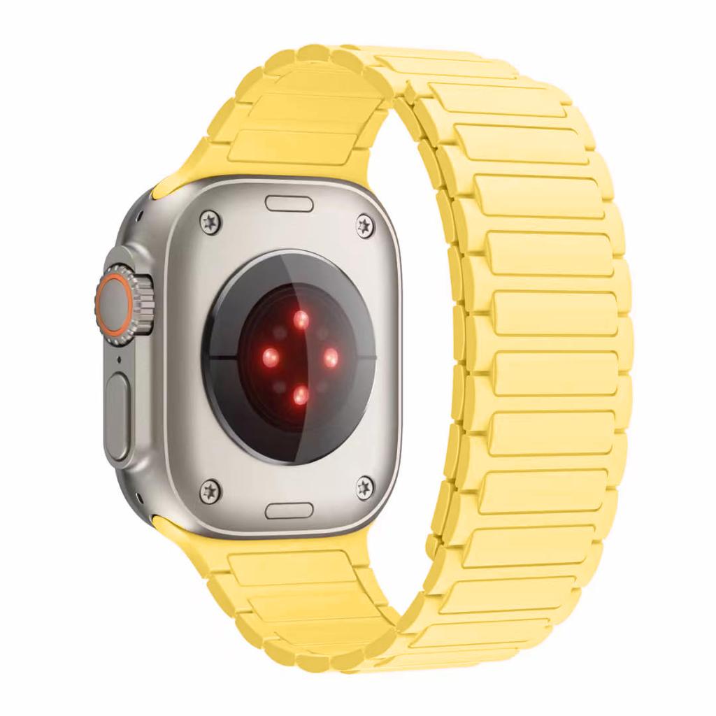 Magnetic Silicone Strap for Apple Watch Bands ultra 2 3 49mm 44mm 40mm 45mm 41mm 46mm correa Bracelet iWatch Series 11 10 9 8 Se