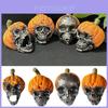 Böser Kürbis Totenkopf Halloween Dekoration Kunstharzhandwerk für Außengarten
