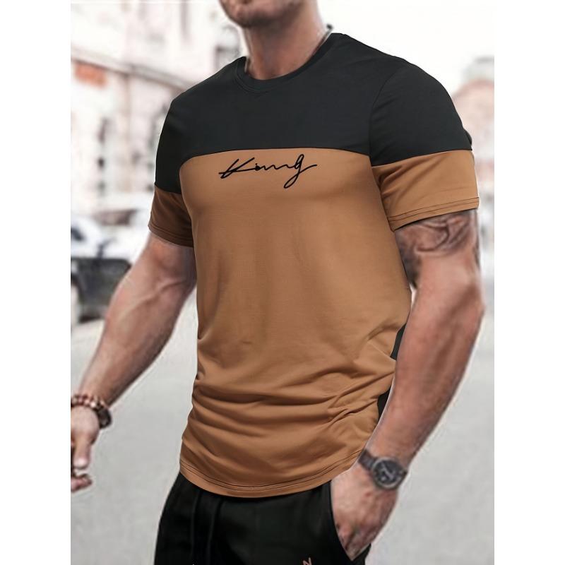 T-shirt a maniche corte casual estiva da uomo giovane alla moda sportiva stampata larga europea-americana