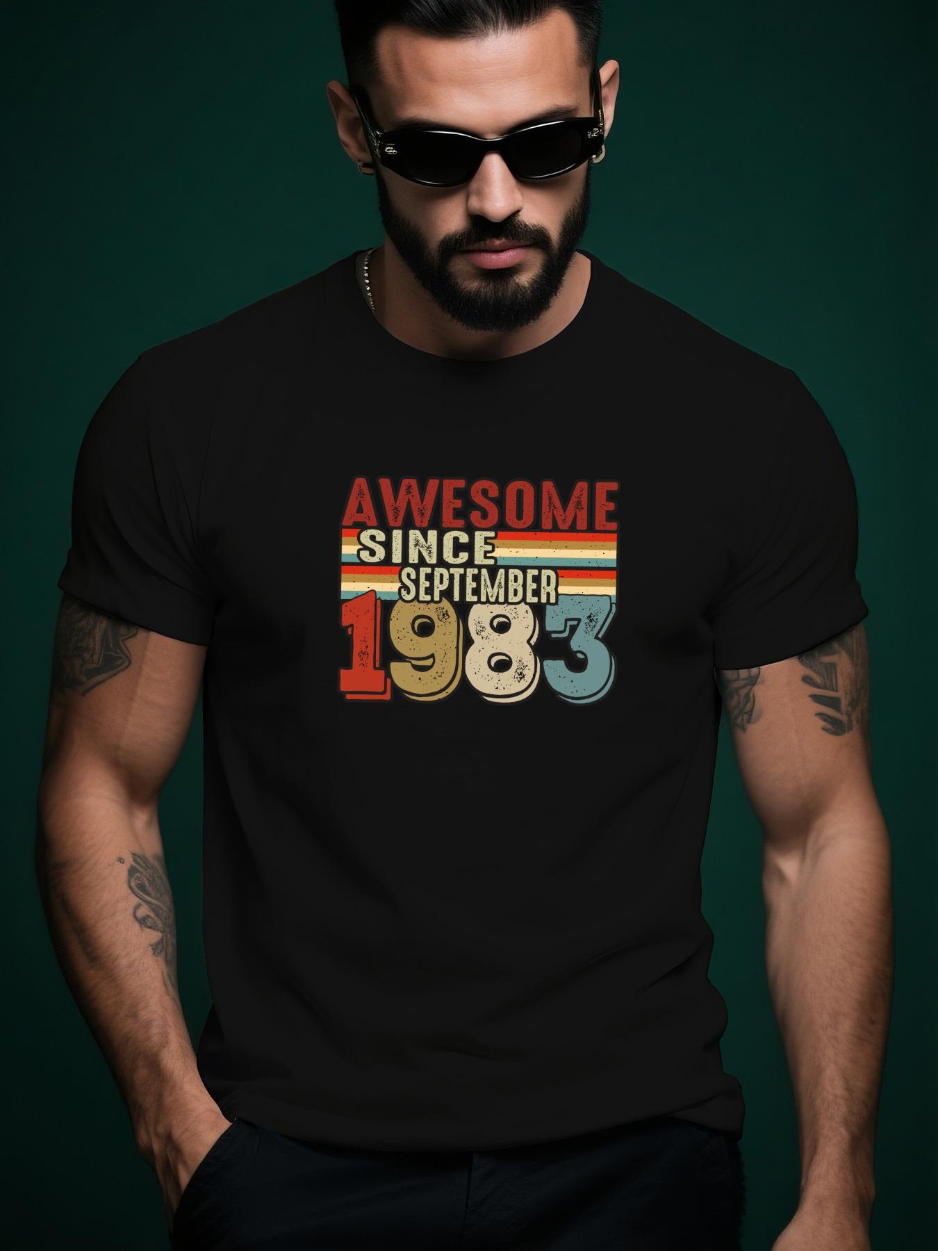 Vintage Tshirt Vintage Awesome Since September 1983 Gra... XXXXL
