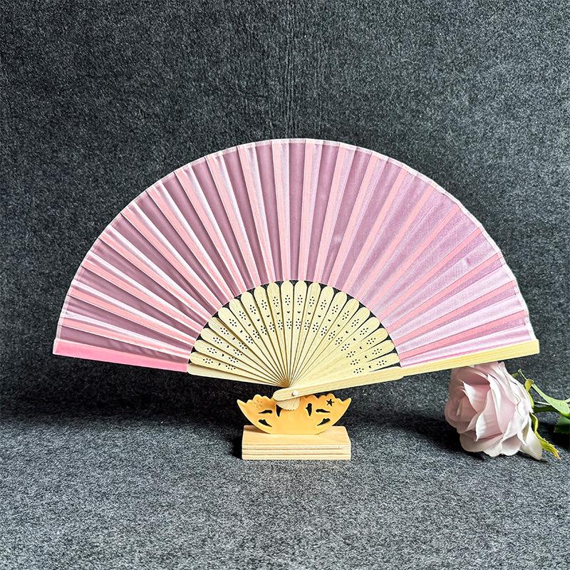 

Bamboo Cloth Folding Fan Classical Blank Dancing Fans Handle Fan Chinese Art Crafts Gifts Decoration Fans Home Decor Gifts