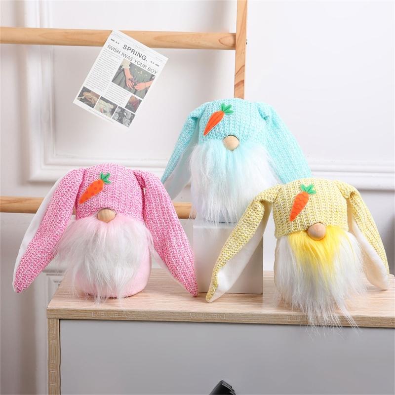 Easter Gnome Rabbit Doll Reusable Spring Ornaments for Festive Decor Faceless Doll Kids Gift
