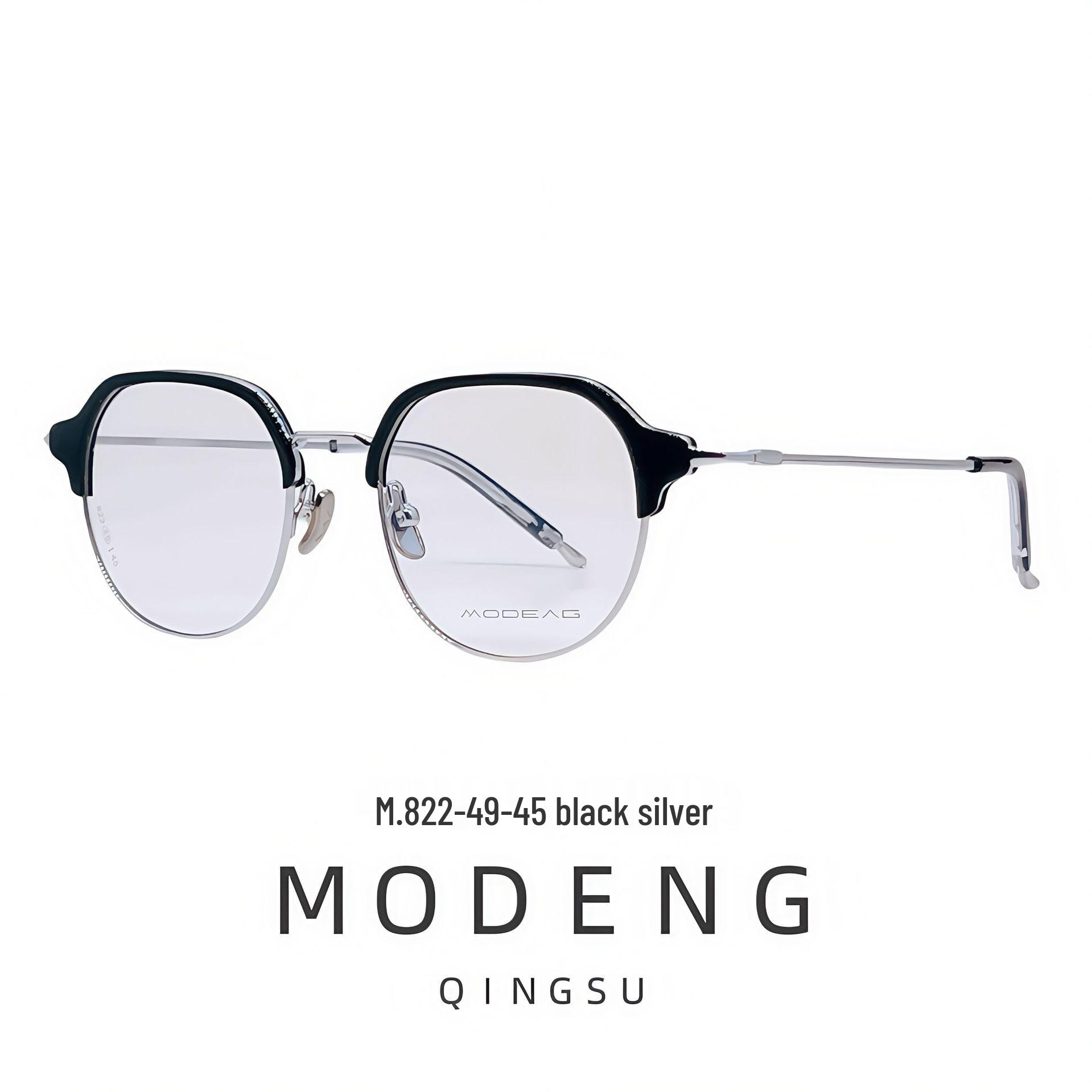 

Unisex Full Frame Pure Titanium Eyeglasses with Acetate Oval Eyebrow Line