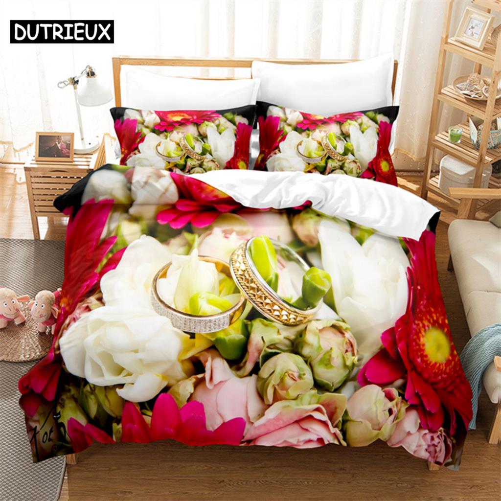 Comforter Luxury Rose Queen Bedding Set Bedding Comforter Bedding Sets King Size Bedding Set Comforter (quilt)-EU Single(135*200cm)3pcs