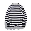 Spring and Autumn New Men's Korean Style Lapel Car Logo Striped Polo Shirt Trendy Couple Internet Celebrity Style Heavy Sweatshirt