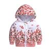 Peony Flower Infant Girl Spring/Autumn Long Sleeve Three-Piece Set: Jacket, T-shirt, Pants