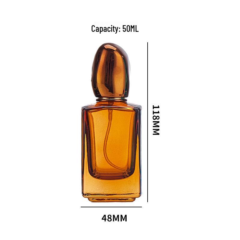 Portable Square Glass Perfume Bottles, 30ml & 50ml, Colored and Spray Dispensing