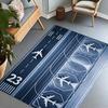 Winter Runway Airport Rug Kids Play Mat Snowy Airport Design for Playroom Fun Aviation-Inspired Carpets for Children’s Room