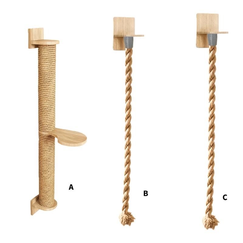 Wandhalterung Kratzseil Kletterspielzeug für Haustiere für kleine und große Katzen Interaktives Regal für Kätzchen im Innenbereich