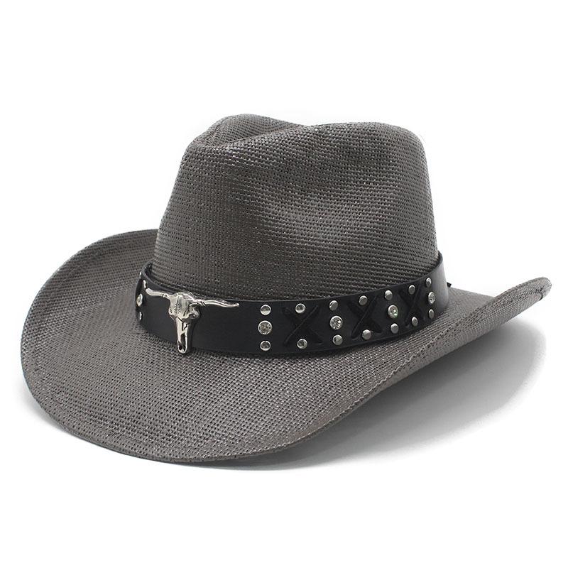 New Western Cowboy Hat Beach Hat Men's and Women's Panama Straw Hat Top Hat American High Top Cowboy Hat