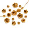 5 Piece 304 Stainless Steel Beads For DIY Jewelry Making Rose Flower 3D Charms Gold/Silver Plated Bead Bracelet Necklace Finding