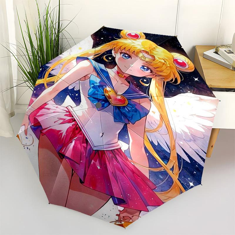 

Sailor Moon, Anime Wings Themed Automatic Opening and Closing Umbrella, Compact Travel Umbrella, Lightweight and Portable, Suitable for Beac