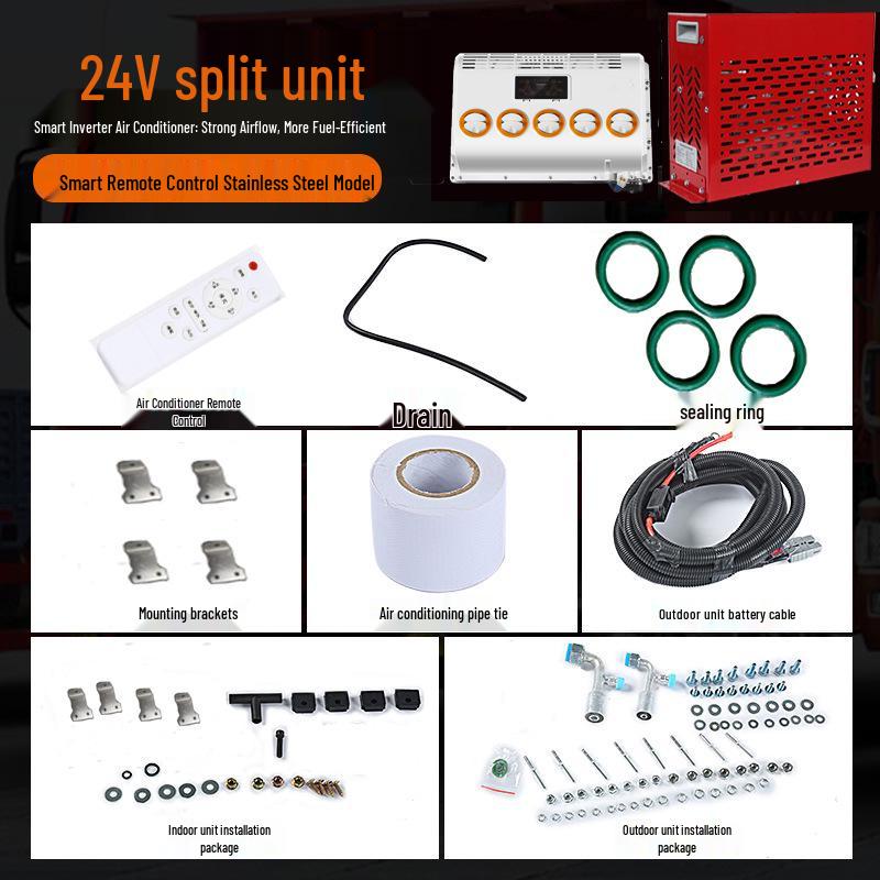 Smart 12V/24V Inverter Air Conditioner for Trucks, Light Trucks, Excavators, and Engineering Vehicles