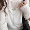 Women's Bowknot Pendant Necklace - Korean Style Silver Sweater Chain, Versatile Summer T-shirt Accessory