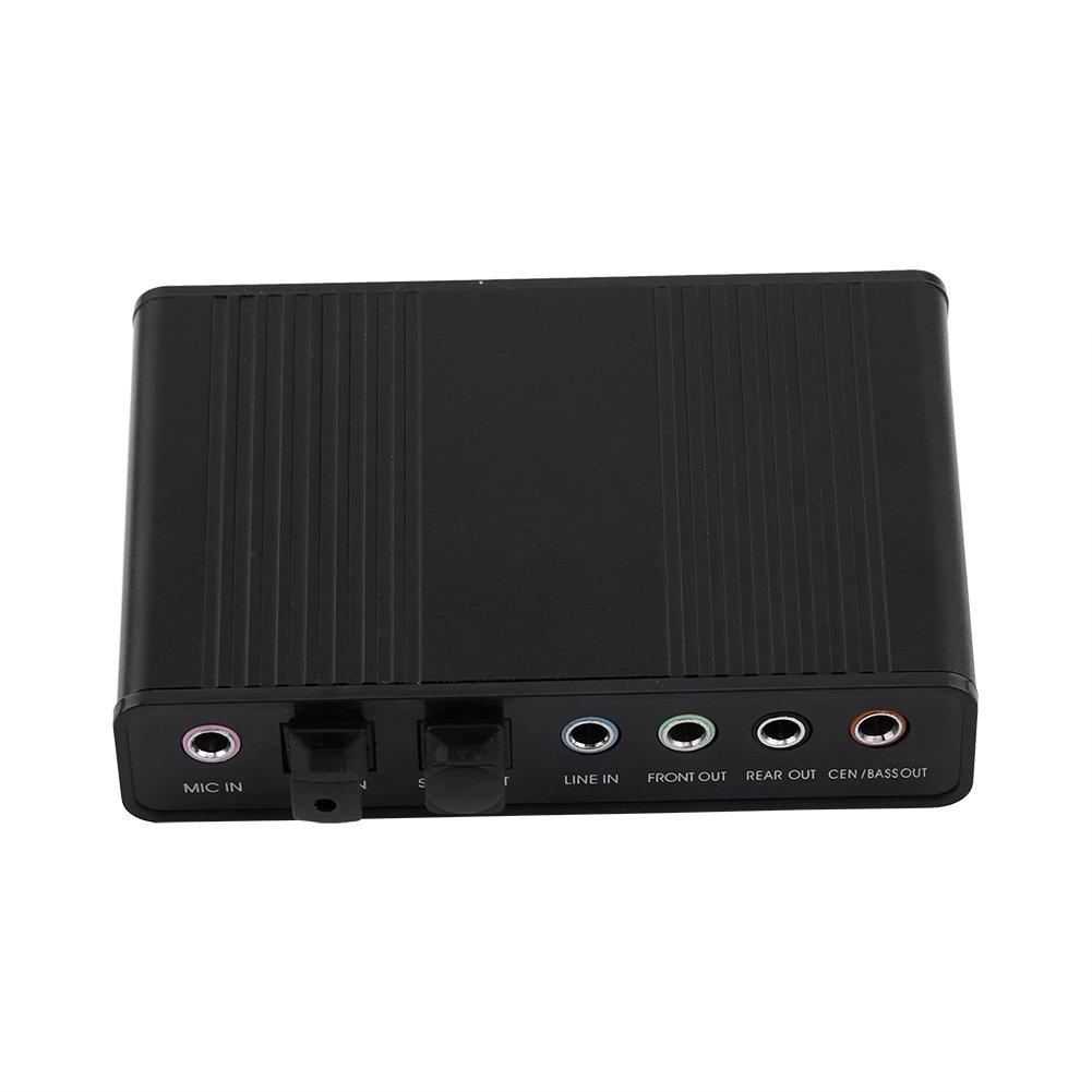 Acogedor USB 2.0 External Sound Card 6-Channel 5.1 Surround Sound Adapter with SPDIF Digital Audio Output, for PC