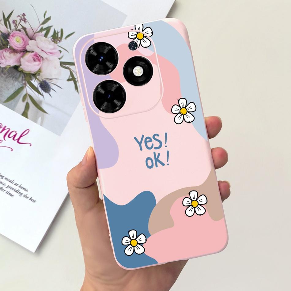 For Tecno Spark Go 2024 Case Cute Flower Love Pattern Candy Color Soft Silicon Slim Phone Back Cover For Spark Go (2024) BG6