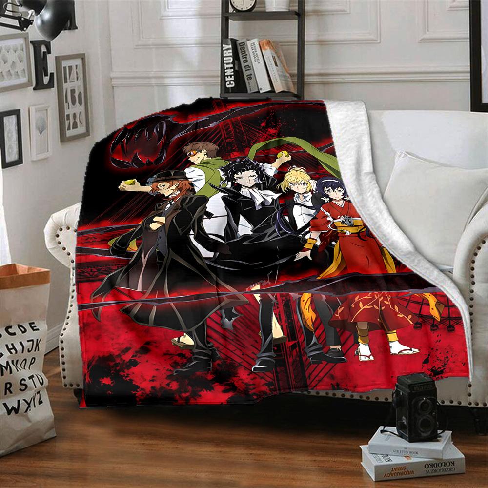 1pc Demon Slayer Flannel Blanket [Cozy Throw Blanket] For Sofa, Bed, Travel, Camping, Livingroom, Office, Couch, Chair, And Bed