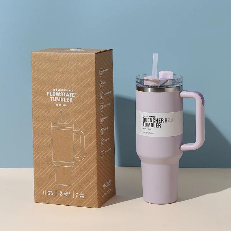 

Бутылка для воды, кружка на 40 унций, стакан из нержавеющей стали, изолированная бутылка для воды с ручкой, соломенная крышка, большая емкость, вакуумная дорожная кружка, уличная автомобильная кофейная кружка 1200ML