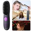 Portable Cordless Hot Hair Straighten Brush USB Charging Straightening Comb 3 Level Rechargeable Heating Comb For Daily Road
