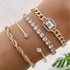 4-częściowy damski zestaw bransoletek Europejski i amerykański wielowarstwowy antyczny bransoletka Moda Prosta osobowość Sploty ciasta smażonego