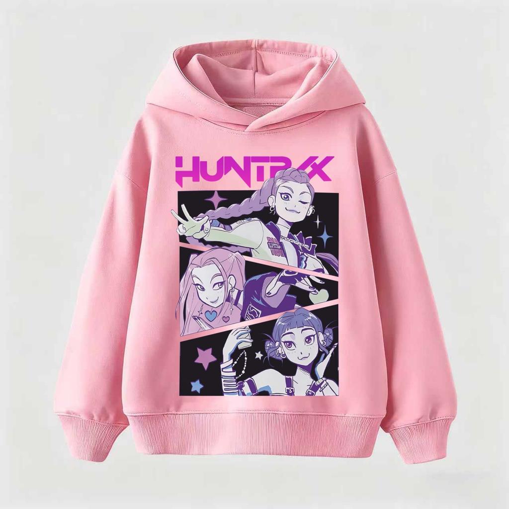 Girls Fashion Casual Sweatshirt Movie Kids K-Pop Demon Hunters Hooded Tops Toddler Girl Clothes KPop Demon Hunters Hoodie