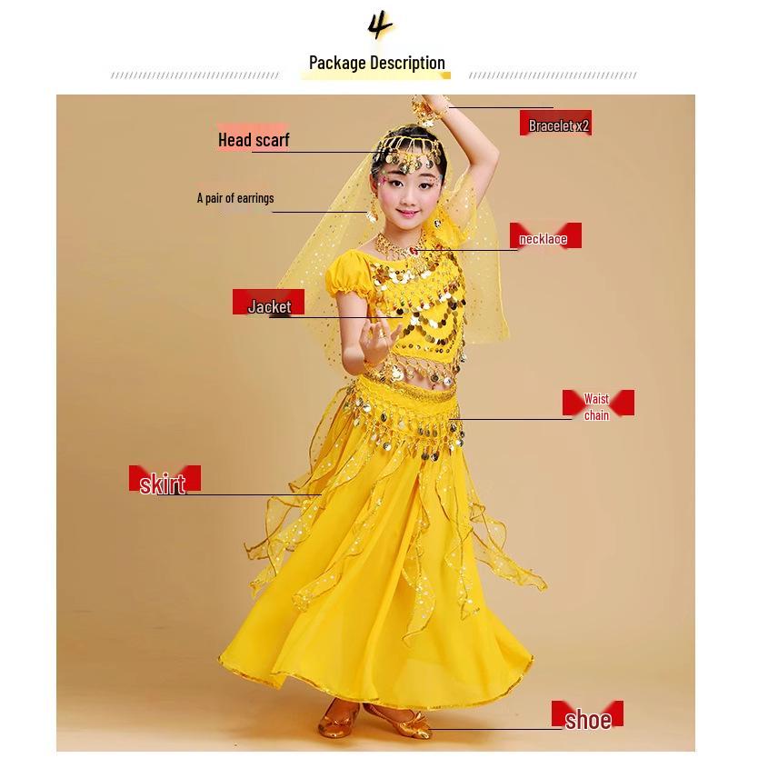 Y Six-one Girls' National Belly Dance Costume Set