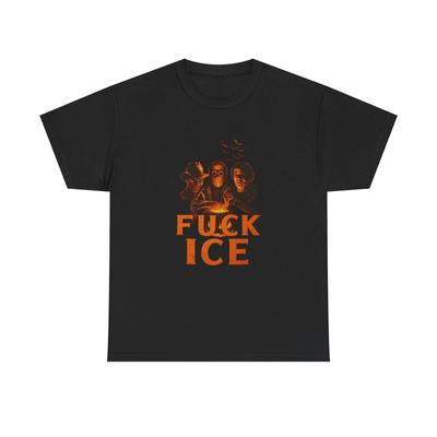 Halloween Unisex Heavy Cotton Tee - Vintage Graphic Tee, 'F**K ICE'