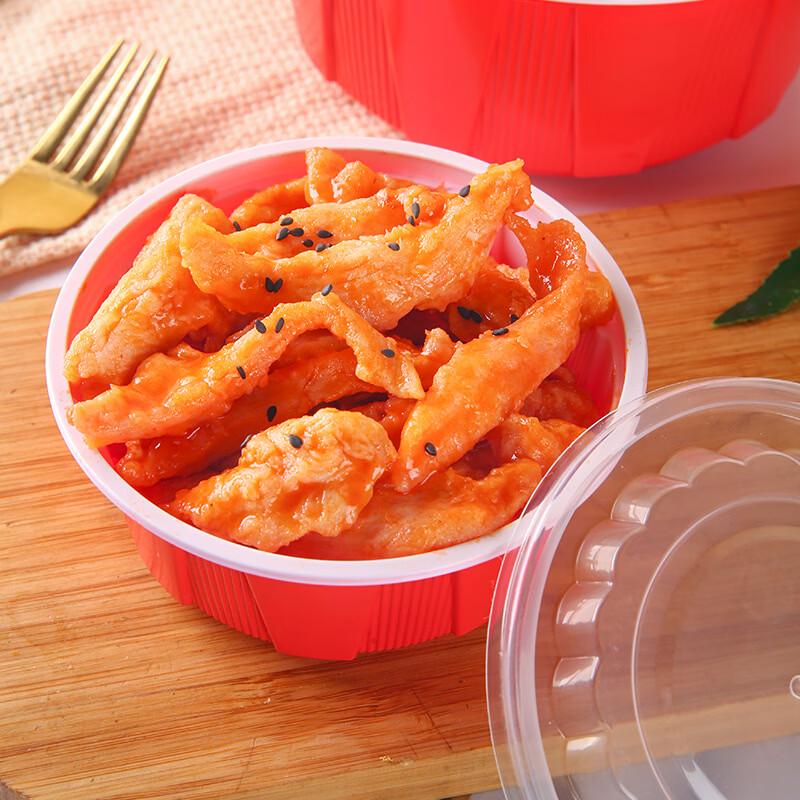 Disposable Red Food Containers with Lids